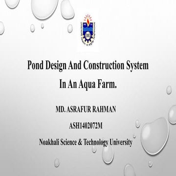 Pond Design And Construction System In An Aqua Farm.
