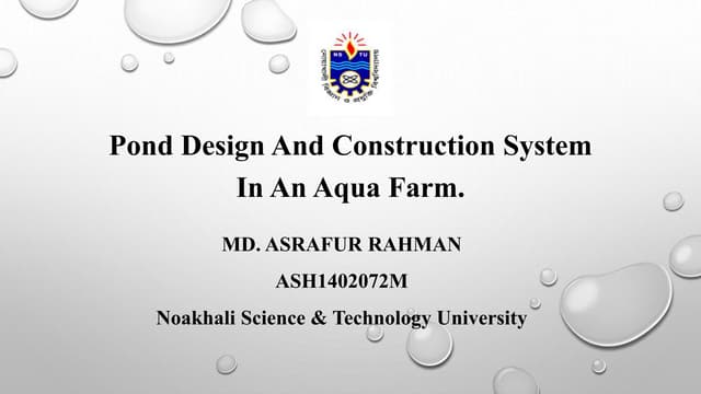 Drawing, Plans, Layout System of Fishery Farm | PPTX