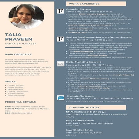 2018 manisha resume