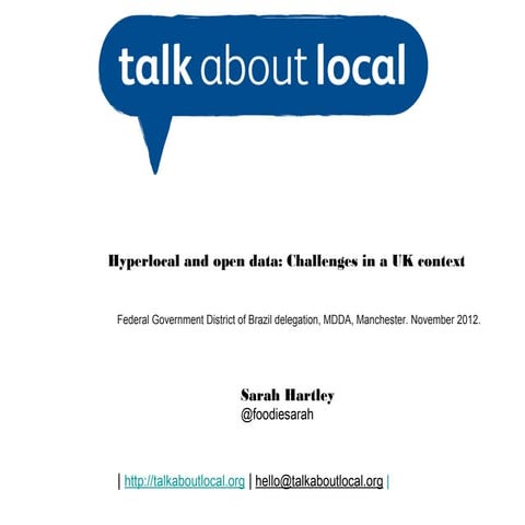 Hyperlocal and open data