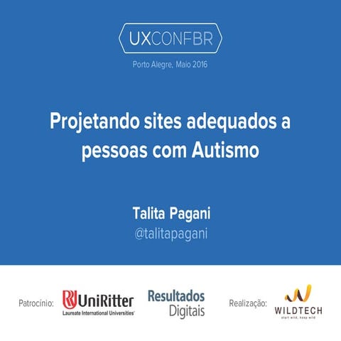 Projetando sites adequados a pessoas com Autismo