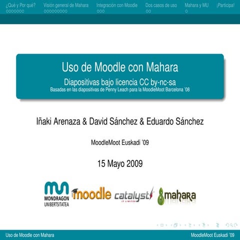 Uso de Mahara con Moodle