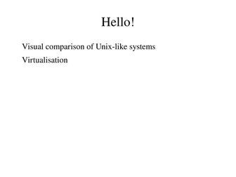 Visual comparison of Unix-like systems & Virtualisation