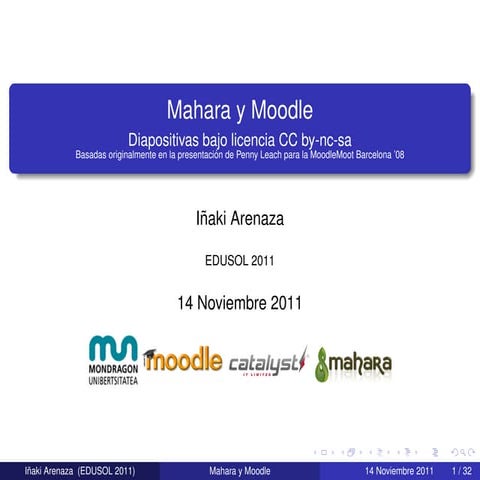 Mahara y Moodle - EDUSOL 2011