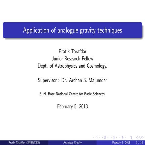 Applications of Analogue Gravity Techniques