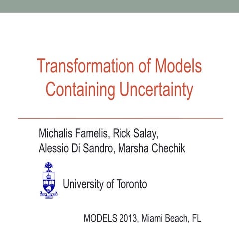 Transformations of Models Containing Uncertainty