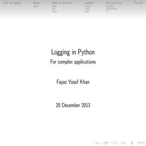Logging in Python for large applications | PDF