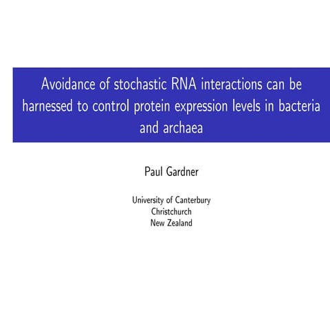 Avoidance of stochastic RNA interactions can be harnessed to control protein ...