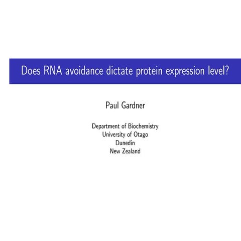 Does RNA avoidance dictate protein expression level?