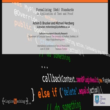 Formalizing (Web) Standards: An Application of Test and Proof