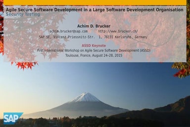 Agile Secure Software Development in a Large Software Development Organisatio...