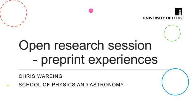 Open Lunch 1: Preprints & open peer review in different disciplines