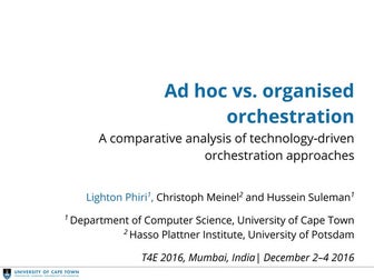 Ad hoc vs. organised orchestration: A comparative analysis of technology-driv...