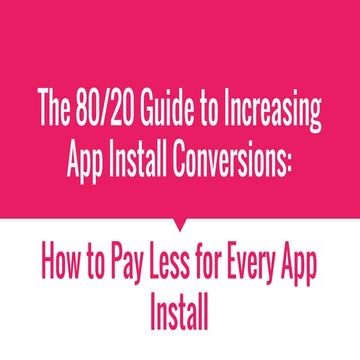 Tomas Ruta - Growth Hacking Meetup #3 - The 80-20 guide to increasing app ins...