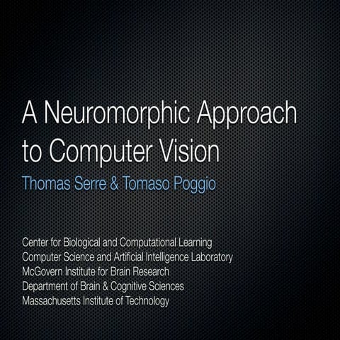 A neuromoprhic approach to computer vision