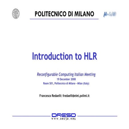RCIM 2008 - HLR