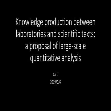 Knowledge production between laboratories and scientific texts: a proposal of...