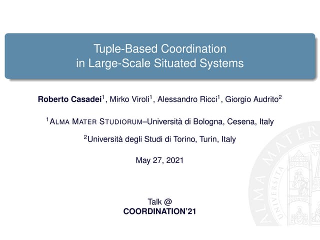 Tuple-Based Coordination in Large-Scale Situated Systems