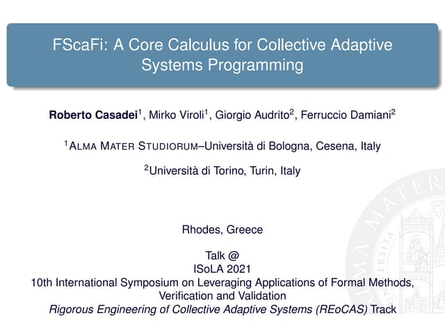 FScaFi: A Core Calculus for Collective Adaptive Systems Programming