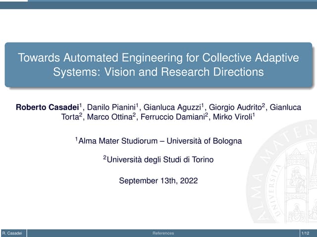Towards Automated Engineering for Collective Adaptive Systems: Vision and Res...