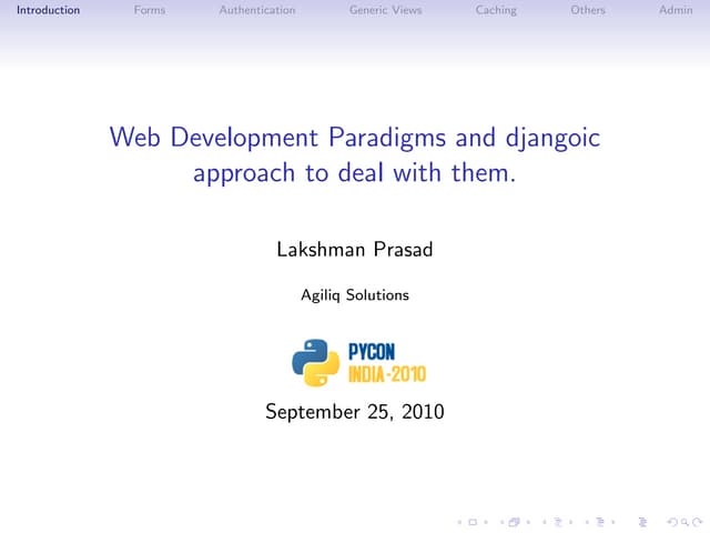 Web Development Paradigms and djangoic approach to deal with them
