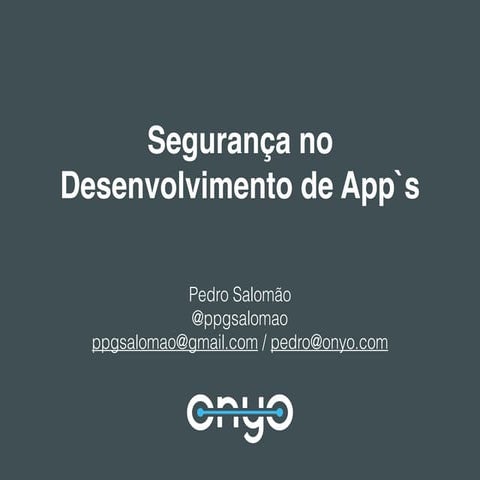 Segurança no Desenvolvimento de App`s