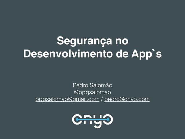 Segurança no Desenvolvimento de App`s