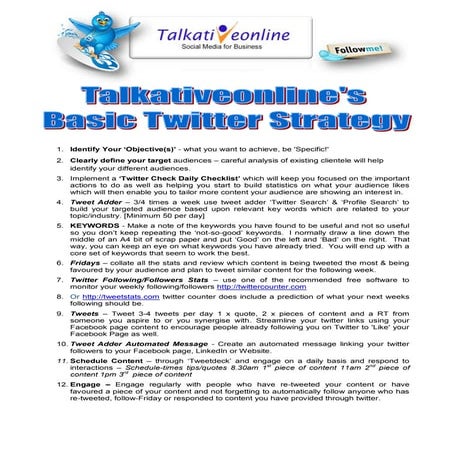 Talkativeonlines basic twitter strategy