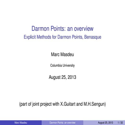 Darmon Points: an overview