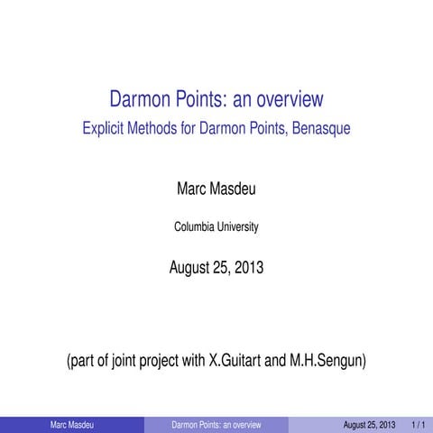 Darmon Points: an Overview