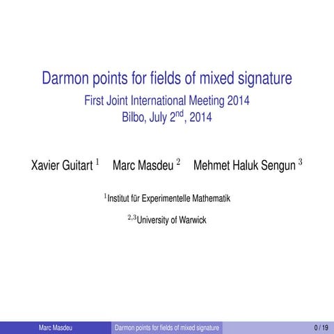 Darmon Points for fields of mixed signature