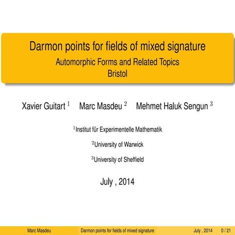 Darmon Points for fields of mixed signature