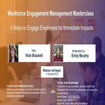 Workforce Engagement Management Masterclass: 5 Ways to Engage Employees for I...