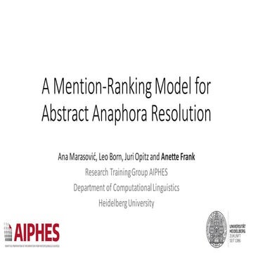 EMNLP talk on a mention-ranking model for abstract anaphora resolution 