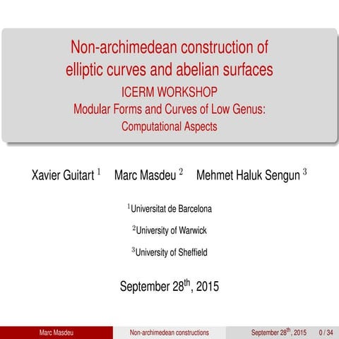 Non-archimedean construction of elliptic curves and abelian surfaces
