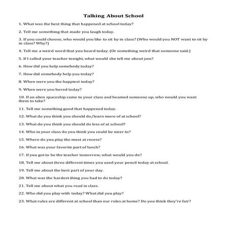 Talking about school