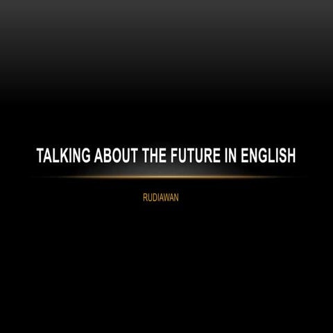 Talking about the future in english
