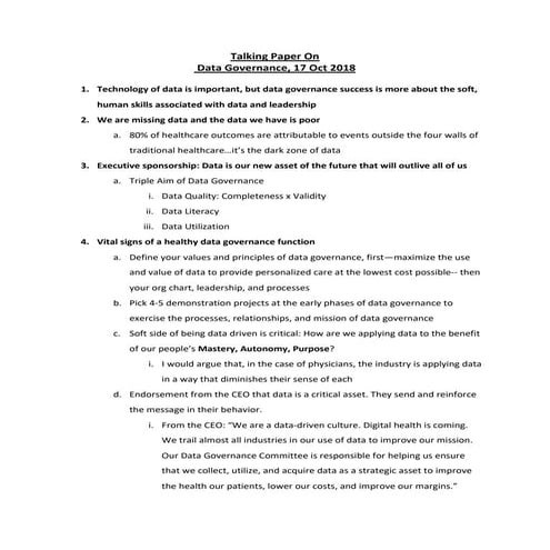 Data Governance Talking Points: Simple Lessons From the Trenches