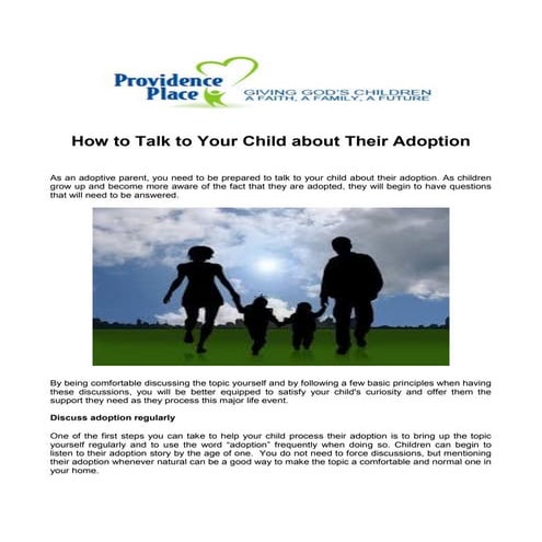 Talking to children about their adoption