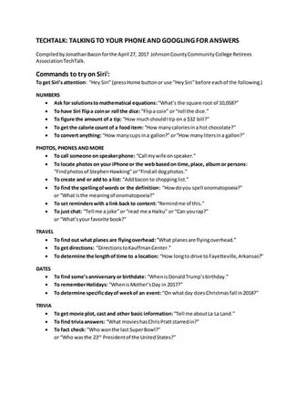 Talking to Your Phone and Googling for Answers