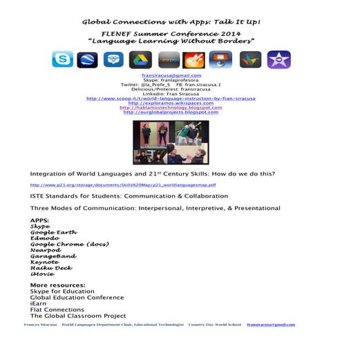 Global Connections with Apps: Talk it up! 