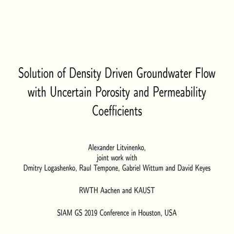 Talk Alexander Litvinenko on SIAM GS Conference in Houston