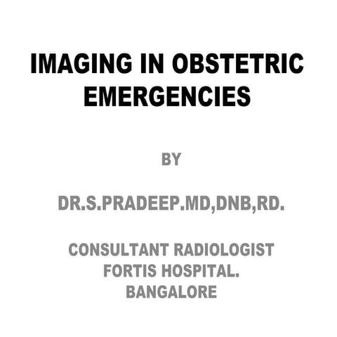 Talk on obstetric emergencies dr.pradeep