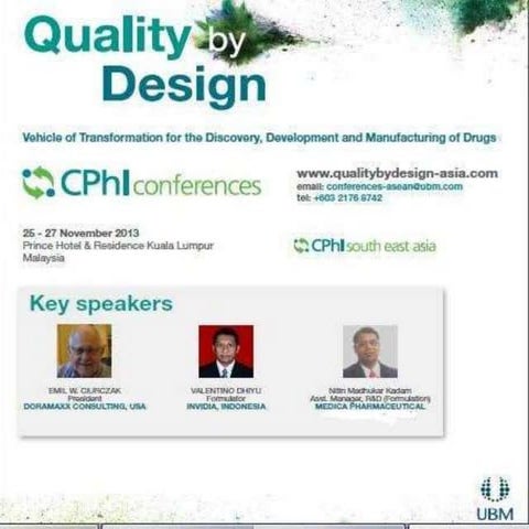 Talk on QbD at CPhI Malaysia by Nitin Kadam.