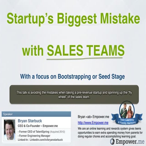 STARTUPS: Bootstrapping Sales Teams