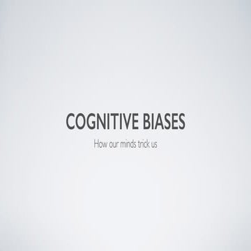 Cognitive Biases and Bayesian reasoning