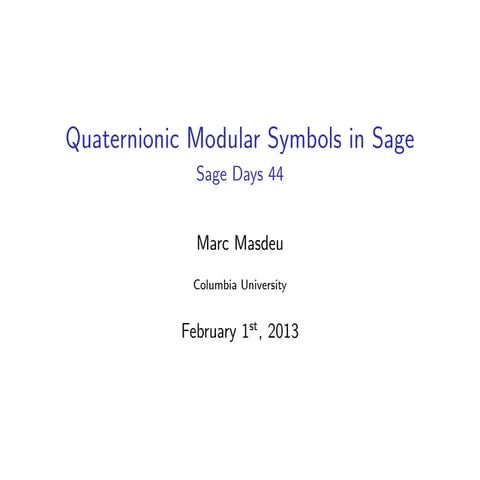 Quaternionic Modular Symbols in Sage