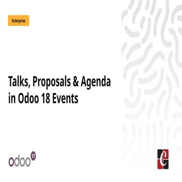 Talks, Proposals & Agenda in Odoo 18 Events