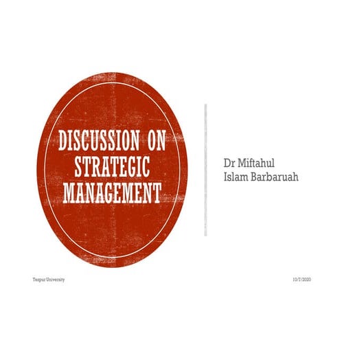 A discussion on strategic management 