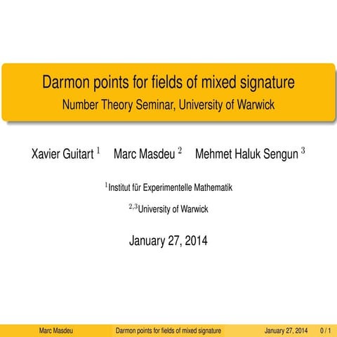 Darmon Points in mixed signature